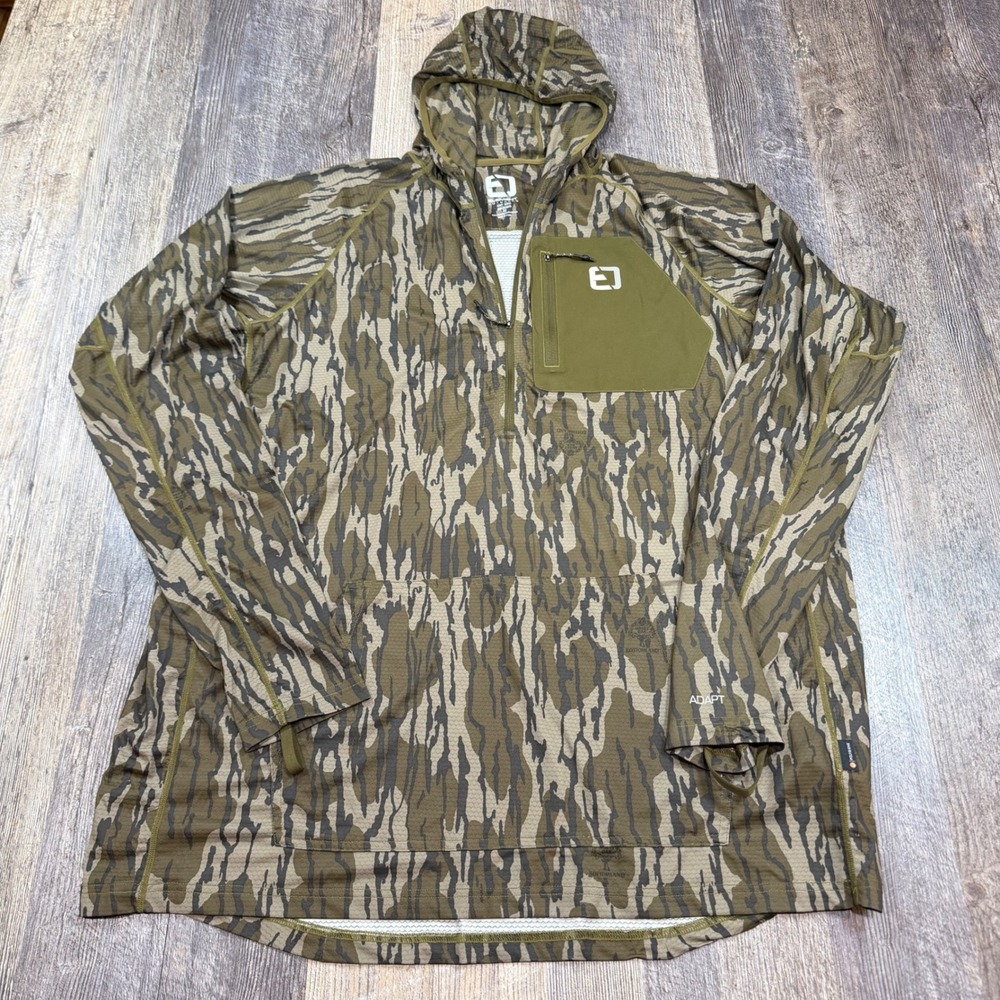 Element Outdoors Adapt Series Hoodie Mens 2XLT Mossy Oak Bottomland Camo 1/4 Zip